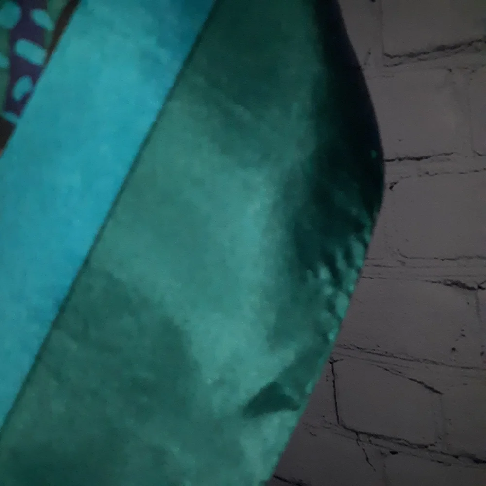 CHRISTIAN DIOR VTG Teal Red Floral Silk Scarf